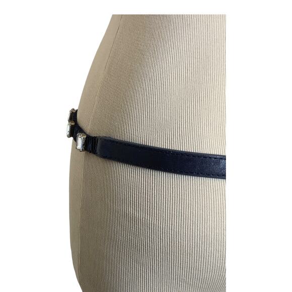 The Limited vintage blue rhinestones embellished thin elastic belt size Medium - Picture 5 of 10